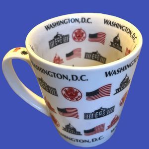 Washington DC Coffee Mug White House Capitol Building American Flag Souvenir Cup
